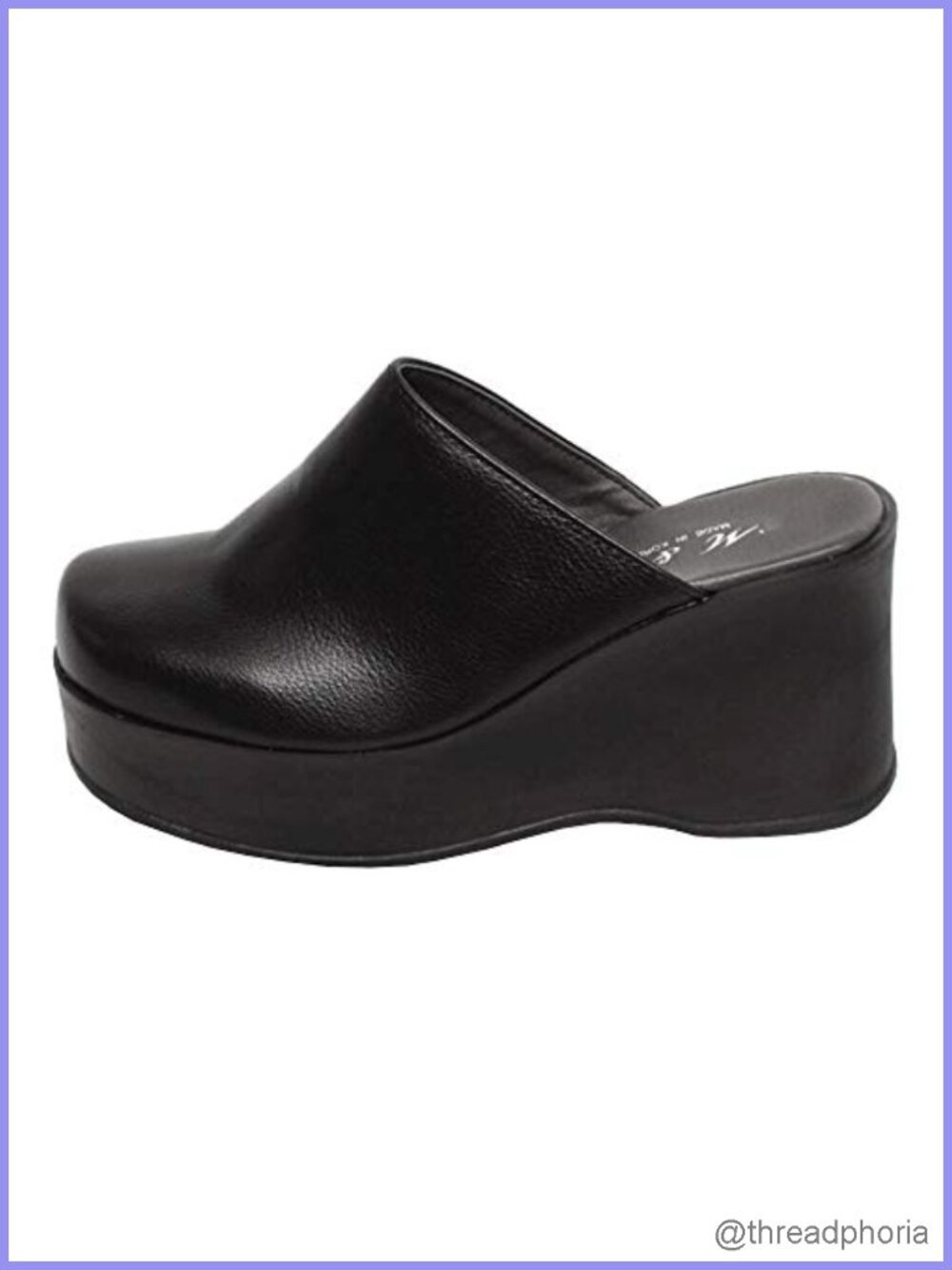 Women's Platform Mules Clogs Slip-On Backless Faux Leather